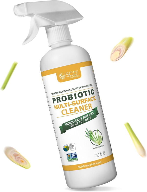 All-Purpose Household Spray Cleaner – Plant-Based Enzyme Cleaner That Works – Multi-Purpose Probiotic Surface Cleanser With Lemongrass Essential Oils – 16.9 Oz