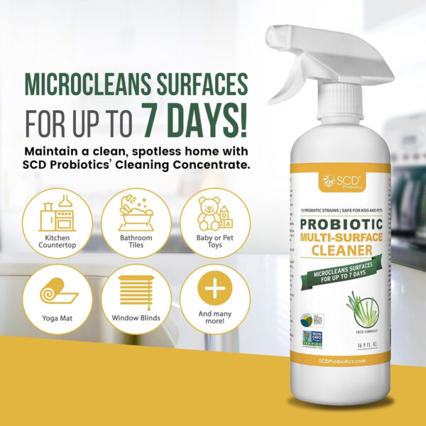 All-Purpose Household Spray Cleaner – Plant-Based Enzyme Cleaner That Works – Multi-Purpose Probiotic Surface Cleanser With Lemongrass Essential Oils – 16.9 Oz