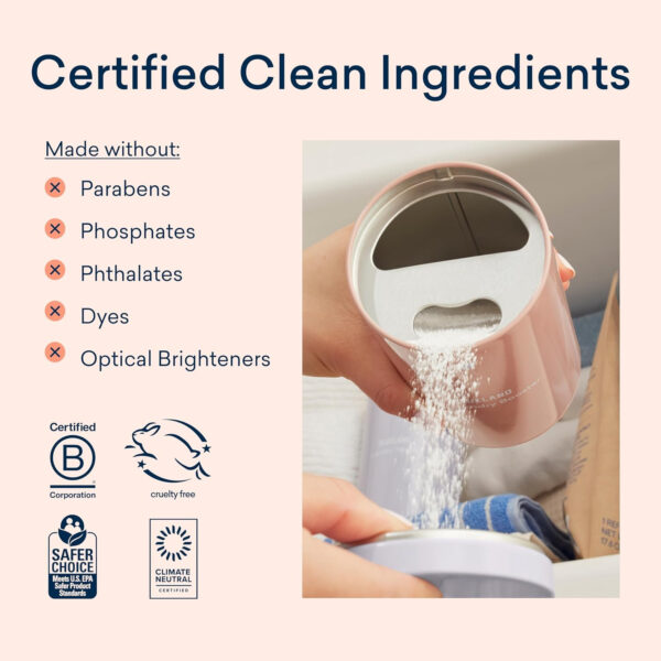 BLUELAND Oxi Laundry Booster Powder Starter Set, Spring Bloom Scent, 25 Loads, 17.6 oz with Tin, Plastic-Free Eco Friendly Oxy Cleaner Stain Remover