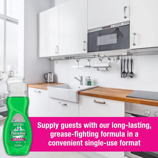 PALMOLIVE Dishwashing Liquid, Travel Dish Soap, Original Scent, Green, 3 Fluid Ounce Bottle (Case of 72) - Total of 216 Fluid Ounces - Dishwashing Liquid - Kitchen Soap & Cleaning Supplies