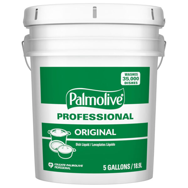 PALMOLIVE Professional Dishwashing Liquid, Dish Soap, Dish Liquid Soap, Phosphate Free, pH Balanced, Dishwasher Cleaner, 5 Gallon Bucket (Part Number: 204917), 10035110049172