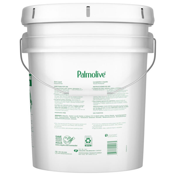 PALMOLIVE Professional Dishwashing Liquid, Dish Soap, Dish Liquid Soap, Phosphate Free, pH Balanced, Dishwasher Cleaner, 5 Gallon Bucket (Part Number: 204917), 10035110049172