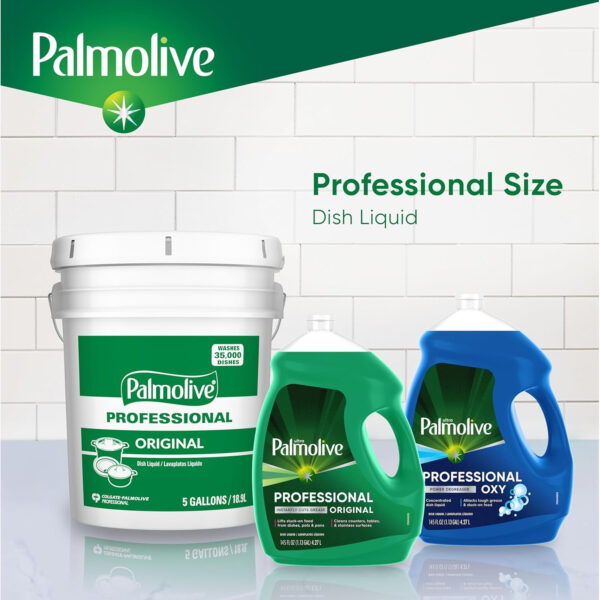 PALMOLIVE Professional Dishwashing Liquid, Dish Soap, Dish Liquid Soap, Phosphate Free, pH Balanced, Dishwasher Cleaner, 5 Gallon Bucket (Part Number: 204917), 10035110049172
