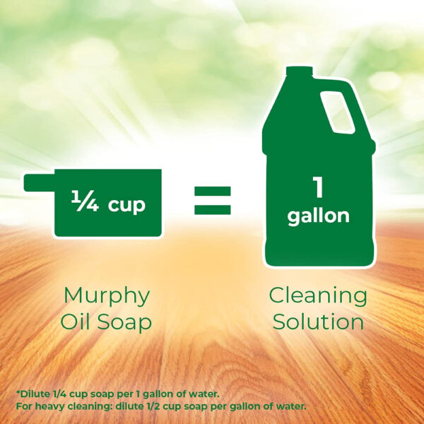 Murphy 70481465315 OIL SOAP Wood Cleaner, Original, Concentrated Formula, Floor Cleaner, Multi-Use , Finished Surface Cleaner, 128 Fluid Ounce (US05480A)