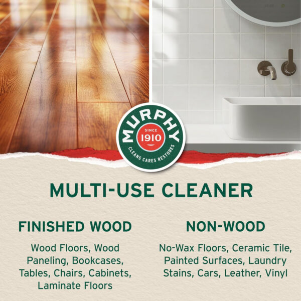 Murphy 70481465315 OIL SOAP Wood Cleaner, Original, Concentrated Formula, Floor Cleaner, Multi-Use , Finished Surface Cleaner, 128 Fluid Ounce (US05480A)