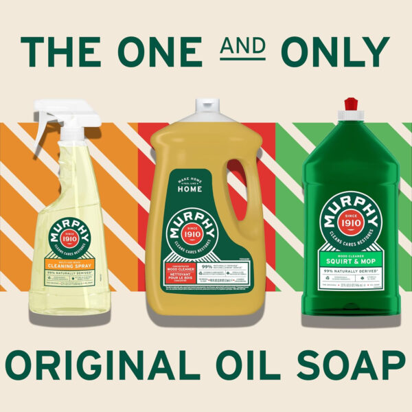 Murphy 70481465315 OIL SOAP Wood Cleaner, Original, Concentrated Formula, Floor Cleaner, Multi-Use , Finished Surface Cleaner, 128 Fluid Ounce (US05480A)