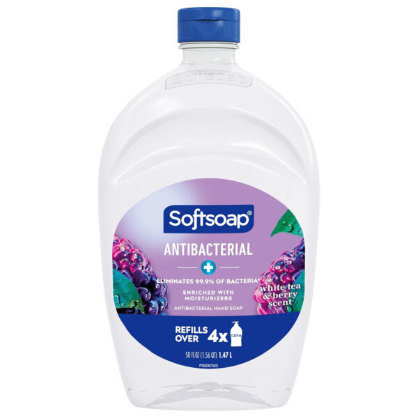Softsoap - US05259A SOFTSOAP Antibacterial Liquid Hand Soap Refill, White Tea and Berry Fusion, 50 Ounce Bottle, Pack of 6