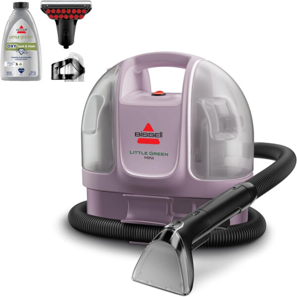 BISSELL Little Green Mini Limited Edition Color Lake Blue, 4075F + Bissell Professional Spot and Stain + Oxy Portable Machine Formula, 32 oz, Single, 32 Fl Oz