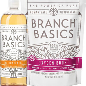 Branch Basics Concentrate + Oxygen Boost REFILL: Stain Remover and All Purpose Cleaner Duo | Bleach, Ammonia, Dye, and Fragrance Free (64 Loads, 33.8 oz Concentrate)