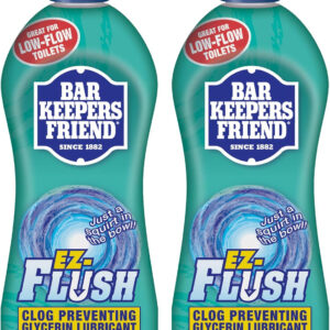 Bar Keepers Friend EZ-Flush Toilet Flushing Aid (2 x 12 oz) Liquid Plumber to Help Prevent Clogged Toilets - Reduces Clogging, Odor & Residue, Ideal for Low-Flow, Boat & RV Toilets, Citrus Fragrance