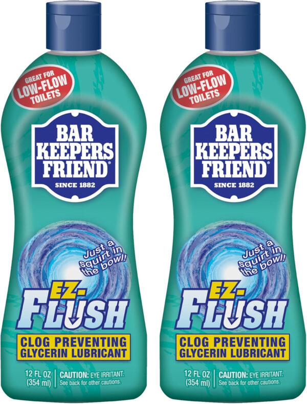 Bar Keepers Friend EZ-Flush Toilet Flushing Aid (2 x 12 oz) Liquid Plumber to Help Prevent Clogged Toilets - Reduces Clogging, Odor & Residue, Ideal for Low-Flow, Boat & RV Toilets, Citrus Fragrance