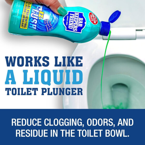 Bar Keepers Friend EZ-Flush Toilet Flushing Aid (2 x 12 oz) Liquid Plumber to Help Prevent Clogged Toilets - Reduces Clogging, Odor & Residue, Ideal for Low-Flow, Boat & RV Toilets, Citrus Fragrance