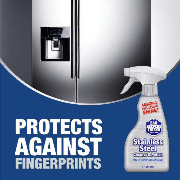 Bar Keepers Friend Stainless Steel Cleaner Spray (25.4 oz) + Microfiber Cloth - Removes Fingerprints and Grime Without Dulling