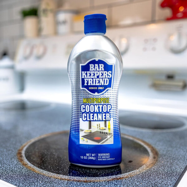 Bar Keepers Friend Cooktop Cleaner (2 x13 oz) Multipurpose Liquid Stovetop Cleanser - Safe for Use on Glass or Ceramic Cooking Surfaces, Copper, Brass, Chrome, and Stainless Steel & Porcelain Sinks