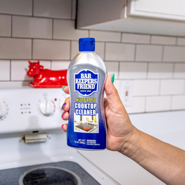 Bar Keepers Friend Cooktop Cleaner (2 x13 oz) Multipurpose Liquid Stovetop Cleanser - Safe for Use on Glass or Ceramic Cooking Surfaces, Copper, Brass, Chrome, and Stainless Steel & Porcelain Sinks