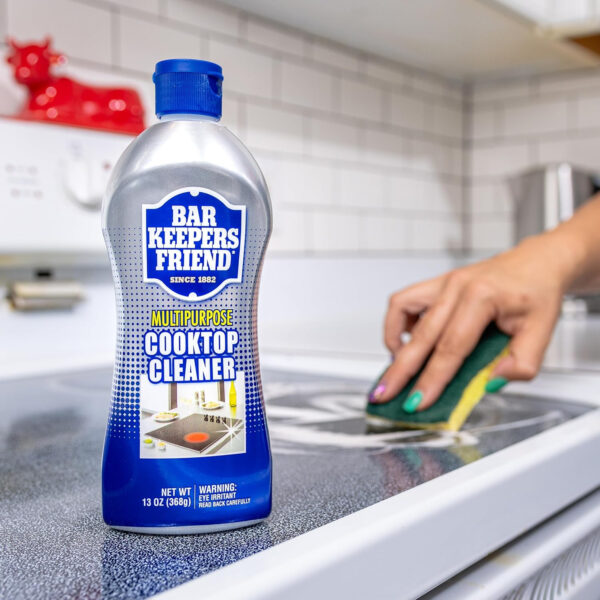 Bar Keepers Friend Cooktop Cleaner (2 x13 oz) Multipurpose Liquid Stovetop Cleanser - Safe for Use on Glass or Ceramic Cooking Surfaces, Copper, Brass, Chrome, and Stainless Steel & Porcelain Sinks