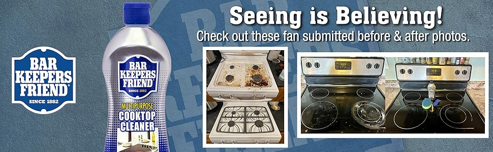 Multipurpose Cooktop Cleaner Before and After