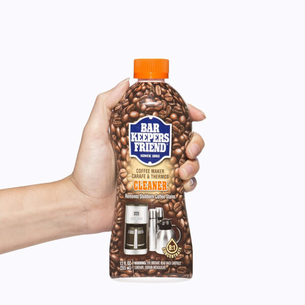 Bar Keepers Friend Coffee Maker Cleaner (2 x 12 oz) Removes Stains & Oily Residue from Espresso Machines, Carafes, Thermos, Drip Coffee Pots, Single-Cup Coffee Makers & More