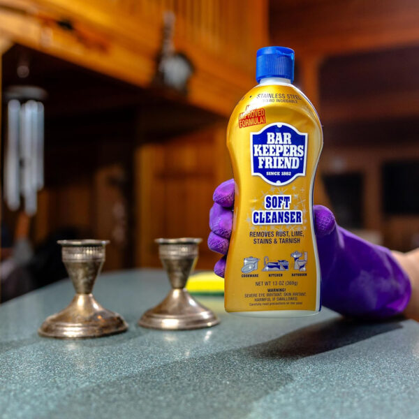 Bar Keepers Friend Soft Cleanser Liquid (26 oz - English/Spanish) - Multipurpose Cleaner & Rust Stain Remover for Stainless Steel, Porcelain, Ceramic Tile, Copper, Brass, and More (2)