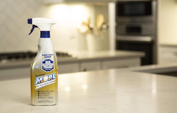 Bar Keepers Friend MORE Spray + Foam Multipurpose Cleaner (2 x 25.4 oz), Stain & Rust Remover for Bathroom, Kitchen & Outdoor Use on Stainless Steel, Aluminum, Brass, Tile, Ceramic, Porcelain & More