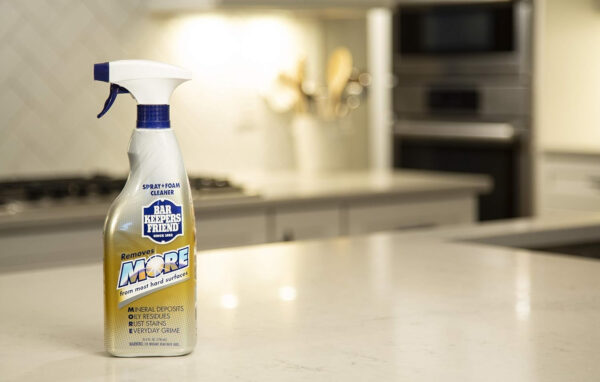Bar Keepers Friend MORE Spray + Foam Multipurpose Cleaner (2 x 25.4 oz), Stain & Rust Remover for Bathroom, Kitchen & Outdoor Use on Stainless Steel, Aluminum, Brass, Tile, Ceramic, Porcelain & More