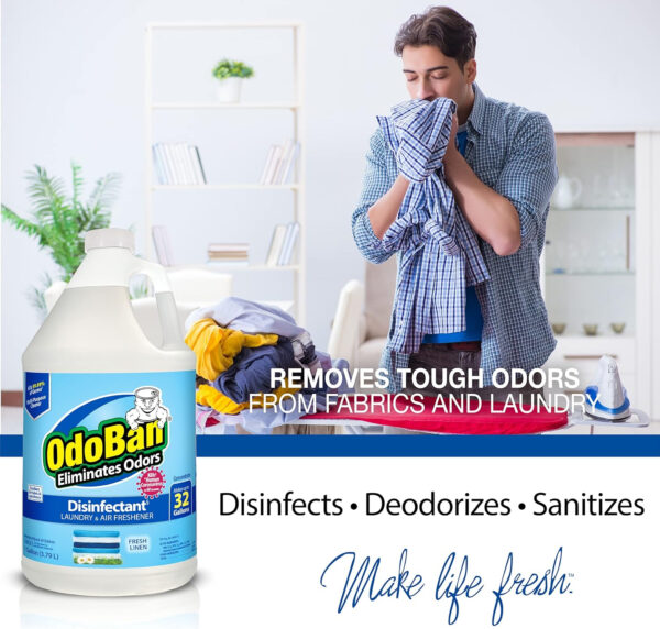 OdoBan Disinfectant Concentrate and Odor Eliminator, 1 Gallon, Fresh Linen Scent