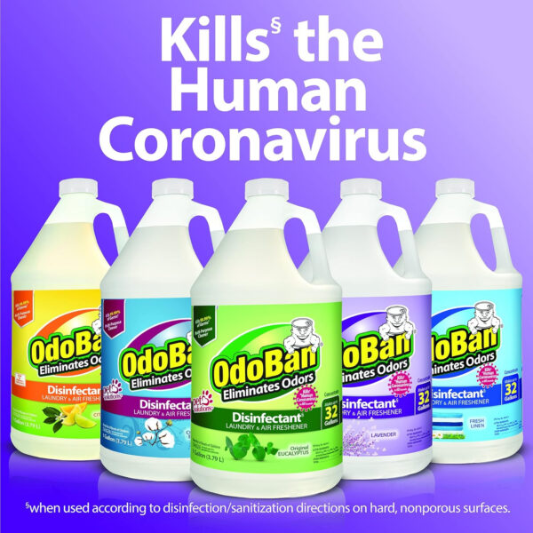 OdoBan Disinfectant Concentrate and Odor Eliminator, 1 Gallon, Fresh Linen Scent