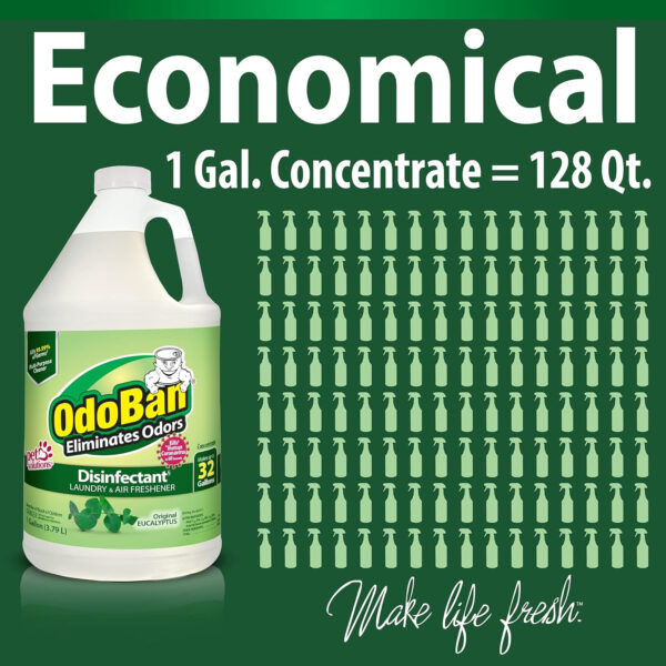 OdoBan Disinfectant Concentrate and Odor Eliminator, 1 Gallon, Fresh Linen Scent