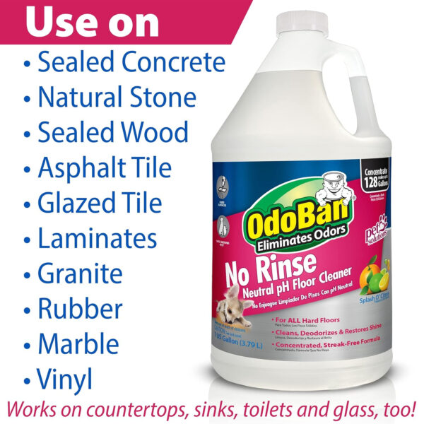 OdoBan Pet Solutions Neutral pH Floor Cleaner Concentrate, 1 Gallon, and Oxy Stain Remover, 32 Ounce Spray
