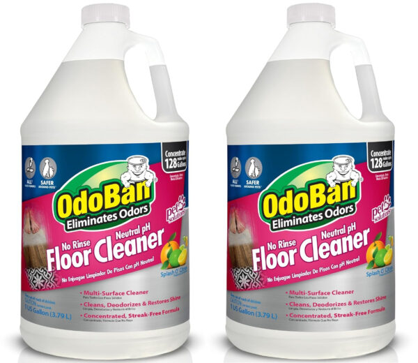 OdoBan Pet Solutions Neutral pH Floor Cleaner Concentrate, 1 Gallon, and Oxy Stain Remover, 32 Ounce Spray