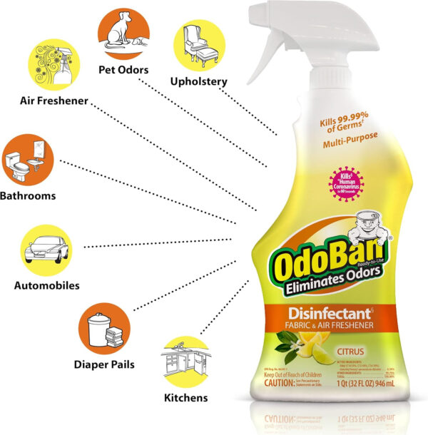 OdoBan Disinfectant Concentrate and Odor Eliminator, 4 Gallons, Lavender Scent