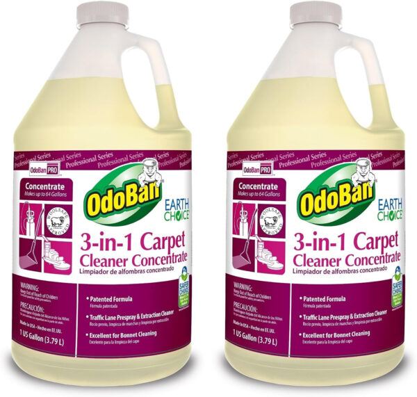 OdoBan Professional Series Cleaning 3-in-1 Carpet Cleaner Concentrate, Set of 2, 1 Gallon Each