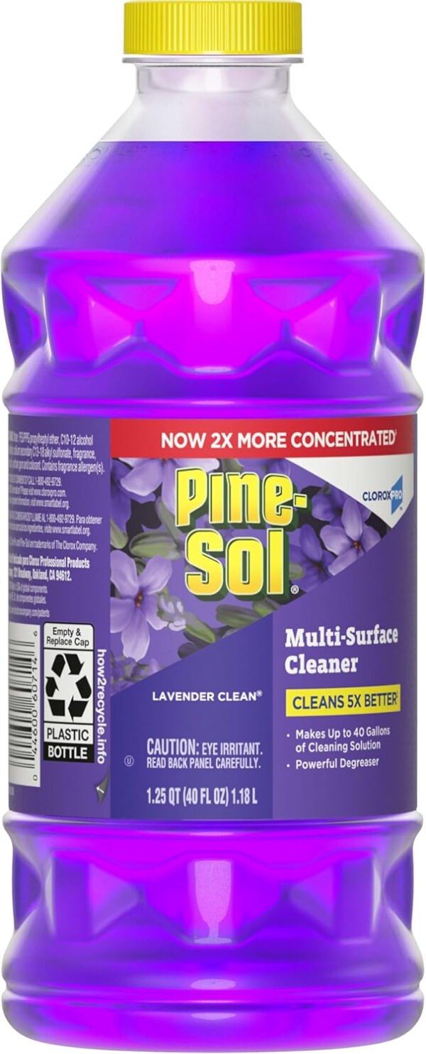 Pine Sol Multi-Surface Cleaner, CloroxPro, 2x Concentrated Formula, All-Purpose Cleaner, Lavender Clean, 40 Fluid Ounces