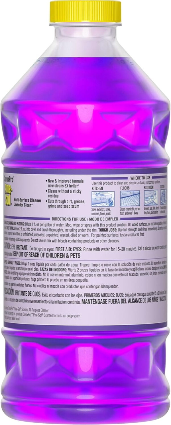 Pine Sol Multi-Surface Cleaner, CloroxPro, 2x Concentrated Formula, All-Purpose Cleaner, Lavender Clean, 40 Fluid Ounces